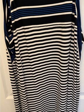 J. Jill Black White and Blue Striped Maxi Dress
